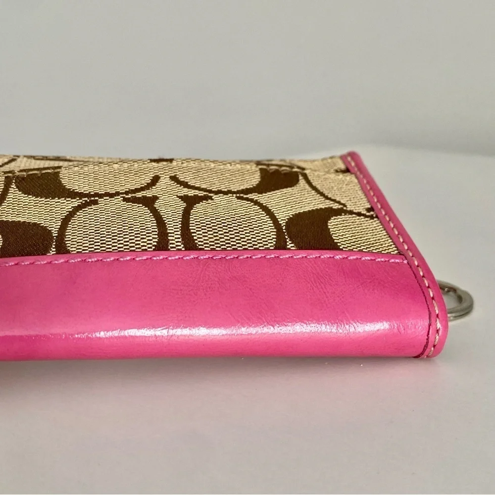 Coach Monogram Pink Leather Cardholder